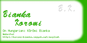 bianka koromi business card